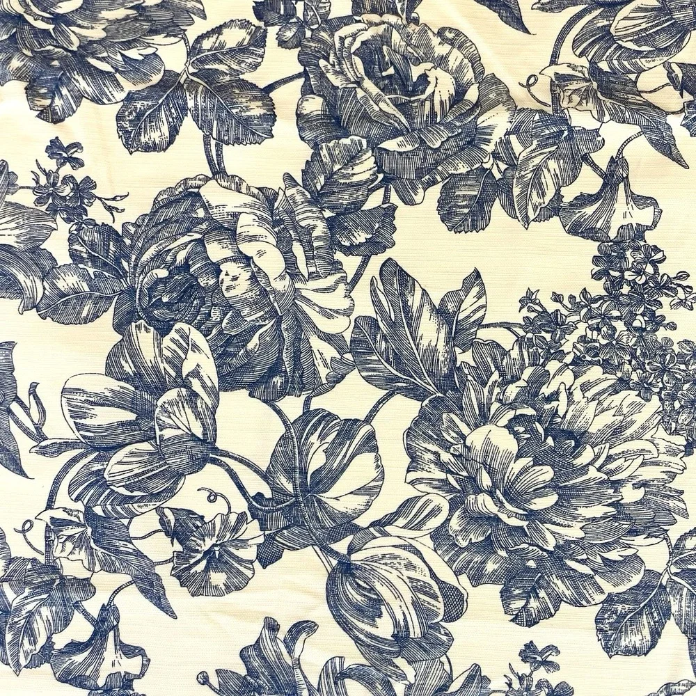 Waverly Garden Room Blue Floral Toile Tier‎ Curtains 36x36 Pair New